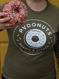 PV Donut logo olive T shirt