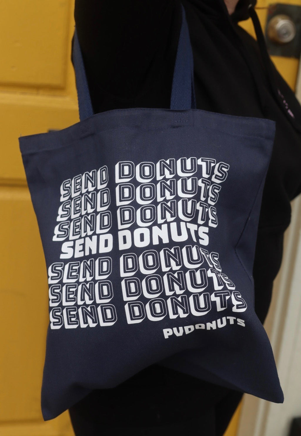 Navy Send Donuts Tote