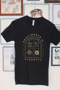 PV Donuts black crest logo T shirt